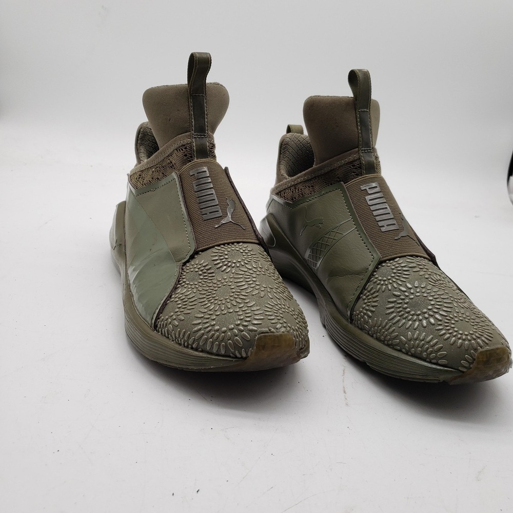 Puma Shoes Womens Size 7 Green Floral Slip On Athletic Sneakers 189865-01